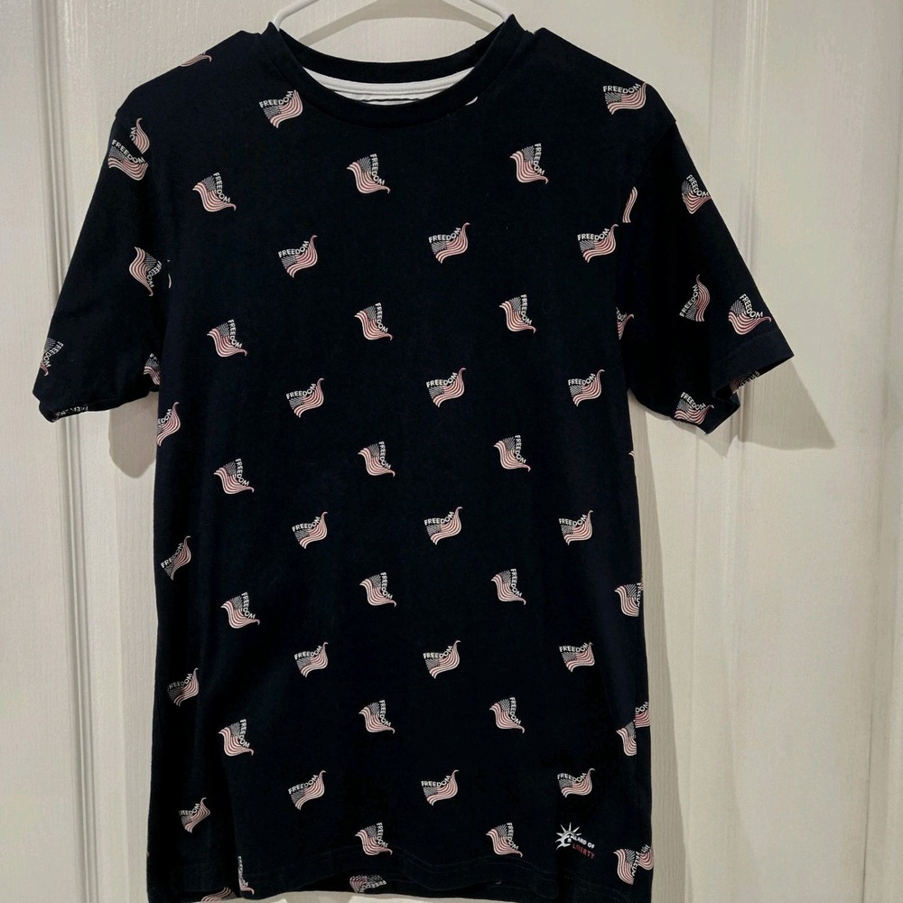 Denim And Flower Navy Blue Tshirt small Freedom, Flags, Patriotic, 4th July, USA
